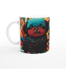 Neon Renkli Sevimli Köpek Kupa Bardak