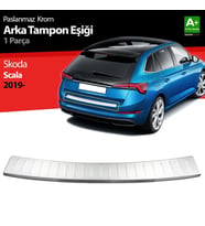 Skoda Scala Uyumlu Krom Arka Tampon Eşiği 2019 Üzeri