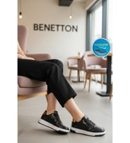 United Colors Of Benetton Beyaz Bağcıklı Cilt Memory Foam Unisex Spor Ayakkabı BNI-12091 G