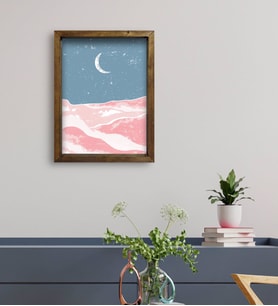 BK Gift Otel Odası Konseptli Doğal Masif Ahşap Çerçeveli Tablo 45x65cm-108