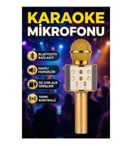 Karaoke Mikrofonlu Bluetooth Hoparlör SD USB AUX Girişli Taşınabilir Ses Sistemi