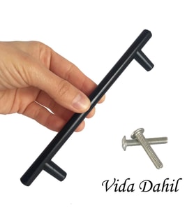 12 Adet Boy Kulp Mat Siyah 128 mm Kulp Mobilya Mutfak Dolabı Çekmece Dolap Kapak Kulpu Kulbu Metal  (Krom)