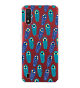PrintiFy Samsung Galaxy A01 ile Uyumlu 1mm Slim Fit Nazar Boncuğu 4 Baskılı Şeffaf  Kılıf