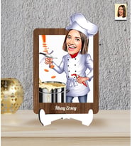Kişiye Özel Masterchef Temalı Karikatür Ahşap Biblo