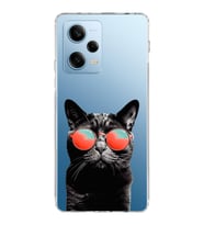 PrintiFy Xiaomi Redmi Note 12 Pro 5G ile Uyumlu 1mm Slim Fit Kedi 3 050d Baskılı Şeffaf  Kılıf