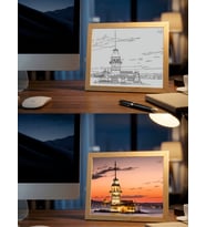 TABLOXY LED Tablo Masaüstü Işıklı Hediyelik Dekoratif KIZ KULESİ