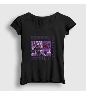 Presmono Kadın Siyah Kurapika V2 Anime Hunter X Hunter T-Shirt 238993tt