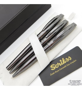 Scrikss 39 3'lü Set Titanyum  Dolma Kalem + Tükenmez Kalem + Versatil Kalem Seti Scrikss Kalem  İsme Özel Kalem  Hediyelik Kalem