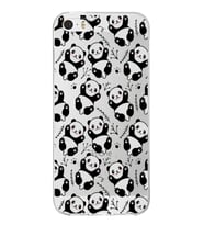 Apple iPhone 5S Uyumlu Kapak Panda Tasarımlı Şeffaf Silikon Kılıf