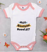 BK Kids Rizeliyim Tasarımlı Pembe Bebek Body Zıbın-2