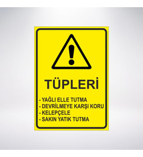 tüpleri yağlı elle tutuma 21x28 Arkası Sticker