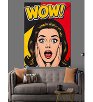 Şaşıran Kadın Pop Art Dekoratif Kanvas - Mdf Ahşap Tablo