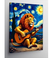 Kanvas Tablo Gitar Çalan Aslan