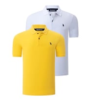 İKİLİ SET T8561 DEWBERRY ERKEK TSHIRT-BEYAZ-SARI