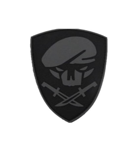 Single Sword Komando Bere-Bıçak Plastik Patch - Peç SİYAH
