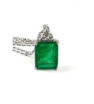 Sky Diamond Green  creative rubies 925 ayar gümüş lüks baget kolye