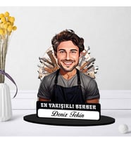 Kişiye Özel Erkek Berbere Hediye Karikatürlü Biblo