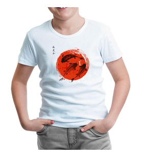 Japon - Koi Beyaz Çocuk Tshirt