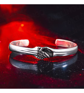 925 Ayar Gümüş Dost Arkadaş Temalı Model Açık Cuff Hediye Erkek Bileklik