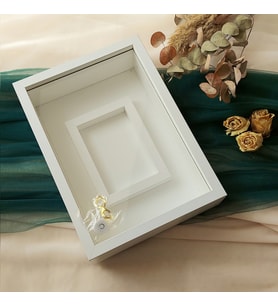 25x35 Cm Beyaz Yatay Fotoğraf Alanlı Model Tasarım Gül Kutusu Anı Çerçevesi! İsimsiz Ledli!(Fotoğraf Hediye)