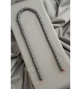 Hematit Doğal Taş Mat Gri Silindir Kesim 6x8mm Dizi [AA]