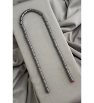 Hematit Doğal Taş Mat Gri Silindir Kesim 6x8mm Dizi [AA]