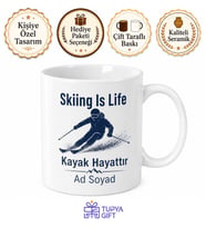 Skiing Is Life Baskılı Kayak Hayattır İngilizce Kupa Bardak Hediye