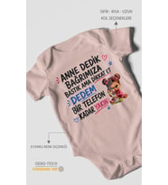 Anneye ve dedeye özel Kısa Kollu Bebek Body %100 Pamuk