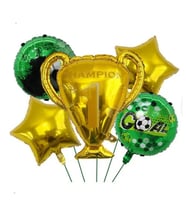 Şampiyon Kupası Yeşil Futbol Topu Folyo Balon Set