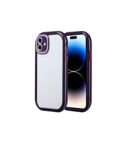 Apple iPhone 11 Uyumlu Kılıf Kamera Korumalı Renkli Kenar ve Çerçeve Tasarımlı Zore Vitamin Kapak (Koyu Mor)