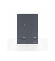 Arges Gardrop 5 Raflı 6 Çekmeceli Tek Askılı 132x30x195 Antrasit-Antrasit