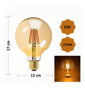 6W Rustik Ampul 2700K (Amber Işık) G125 (Sarı)