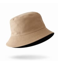 Perlotus Çift Taraflı Bucket Kova Balıkçı Şapka Unisex %100 Pamuklu Siyah İç Ast (Krem)