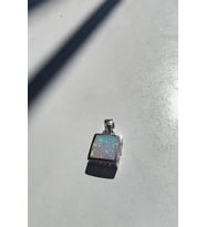kare opal kolye ucu 925 ayar gümüş