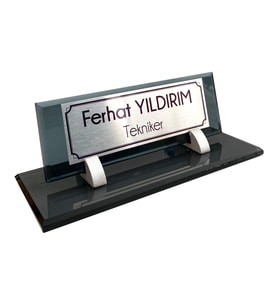 Hediye İsimlik Kristal Masa İsimliği Ofis Hediyesi M532-FGümüş