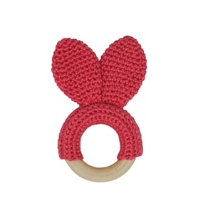 Organik Amigurumi Mercan Mini Bunny Diş Kaşıyıcı Mercan
