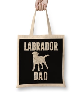 Retro Labrador Dad Gift Dog Daddy Golden Black Lab Father 01 Bez Çanta Uzun Saplı
