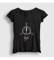 Presmono Kadın Siyah Neon Logo Panic! at the Disco T-Shirt 73052tt