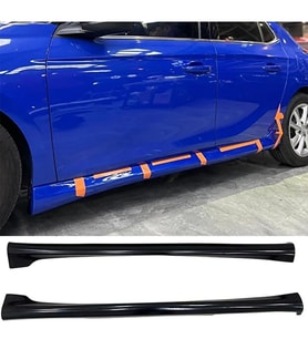 Opel Corsa F Yan Marşpiyel Seti Plastik 2 Adet Mat Siyah 2019 2020 2021 2022 2023 2024 karlık+ek+bodykit