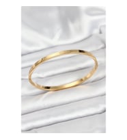 Mey İthalat® 316L Çelik Gold Renk 65 mm İnce Kadın Kelepçe Bileklik