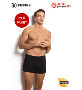 Jiber Erkek Premium Modal Pamuklu İz Yapmayan Lastik Yok Gibi Rahat 3'lü Paket Boxer