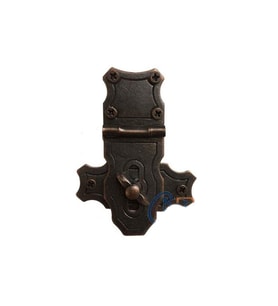 Dekoratif Anahtarlı Sandık Askısı - 40x55mm, Oksit, 1 Adet TG-V 5578