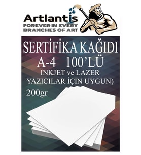 A4 Sertifika Kağıdı Kalın 100 Adet Gramajlı Fotokopi Kağıdı 200 gr Tüm Yazıcılara Uyumlu 21x29.7 cm Kalın Baskı Kağıdı (Beyaz)