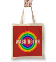 Washington Vvintage Retro Rainbow Style Bez Çanta Uzun Saplı