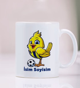 Kişiye Özel İsimli Sarı Kanaryalar taraftarları Tasarım Taraftar Kupası, Hediye Kupa Bardak