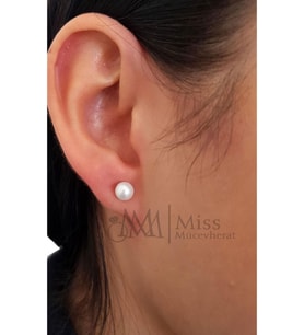 925 Ayar Gümüş İnci Küpe 6 mm