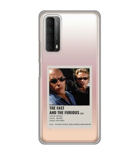 Huawei P Smart 2021 Uyumlu Hızlı ve Öfkeli Minimalist Poster Desenli Şeffaf Telefon Kılıfı