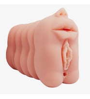 LilituShop 3 İşlevli 3D Realistik Suni Oral Vajinal  Mastürbatör