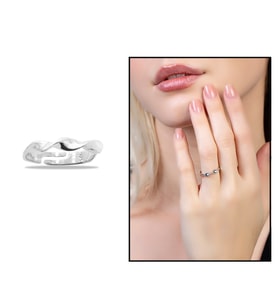 Helezon Tasarım Silver Renk Free Size 925 Ayar Gümüş Kadın Yüzük (Çok Renkli)