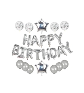 Happy Bırthday Gümüş Doğum Günü Seti